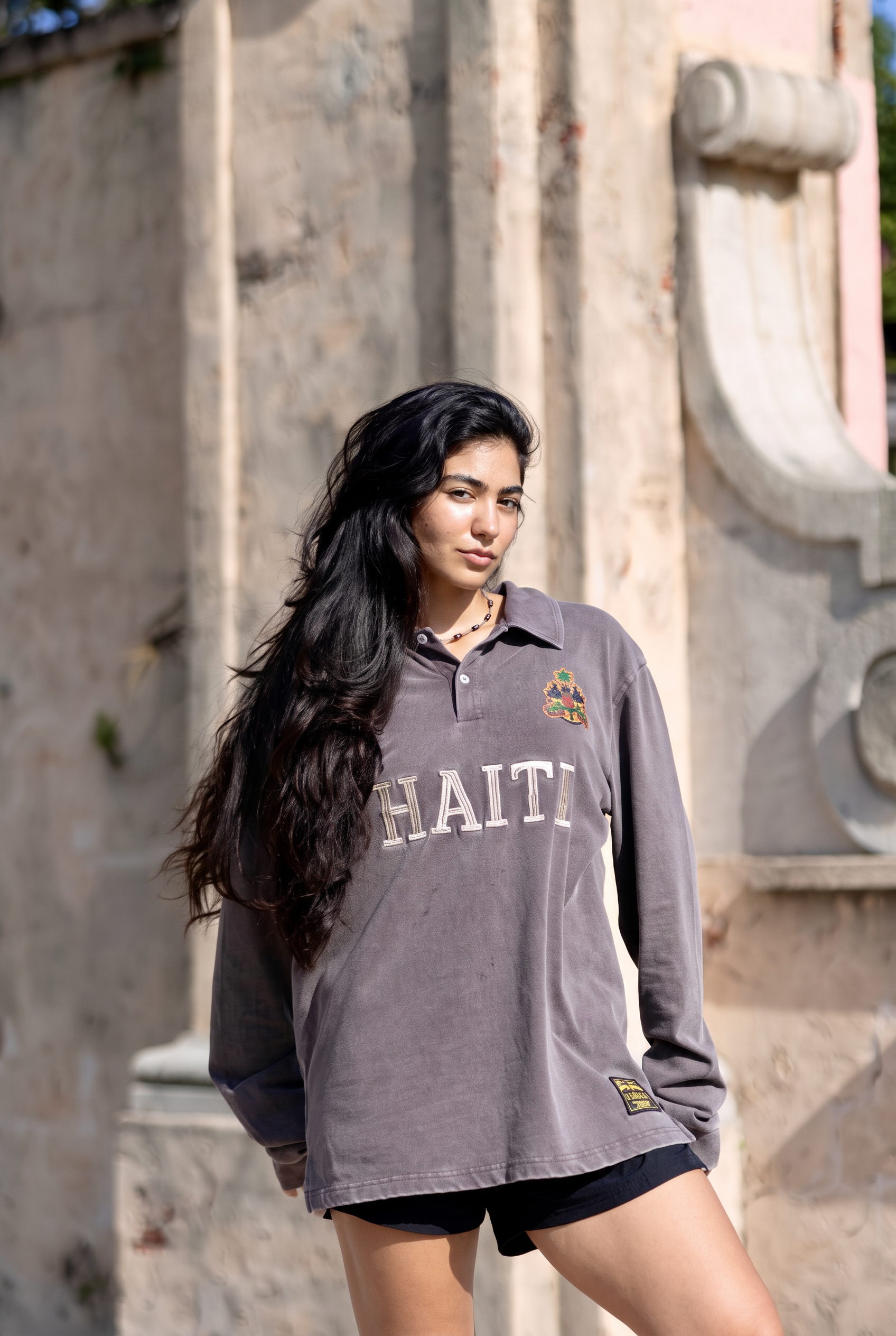 Charcoal long sleeve at the archway
